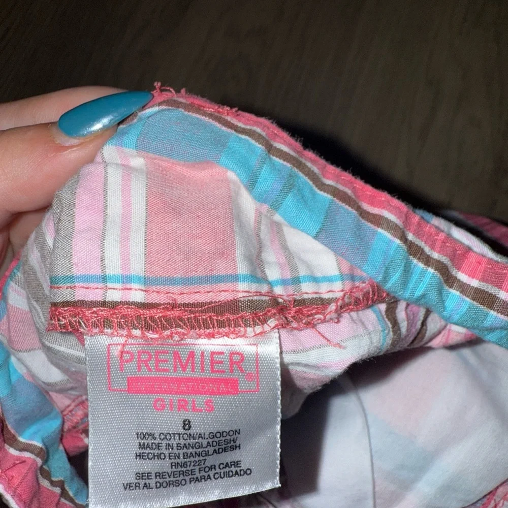 Y2K Girls‎ Pink Plaid Bermuda Shorts Preppy Coquette Summer Shorts